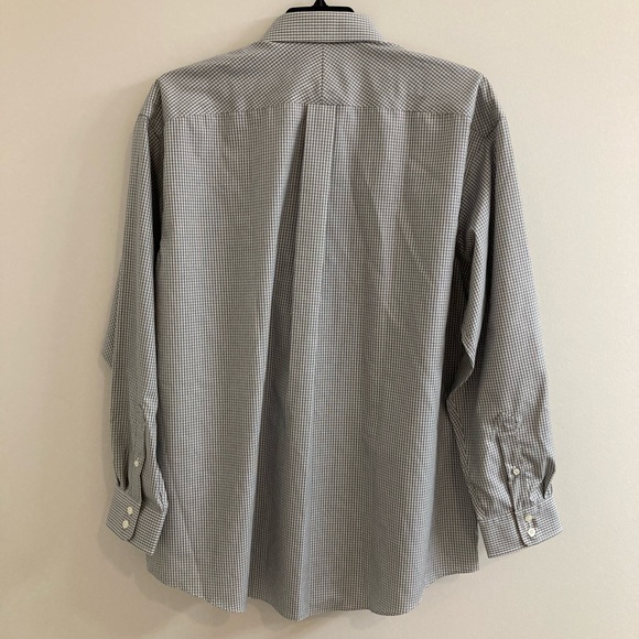 Joseph Abboud 80s 2-Ply Cotton White Gray Plaid Shirt Mens Size 17.5/36 NWT - Picture 5 of 7